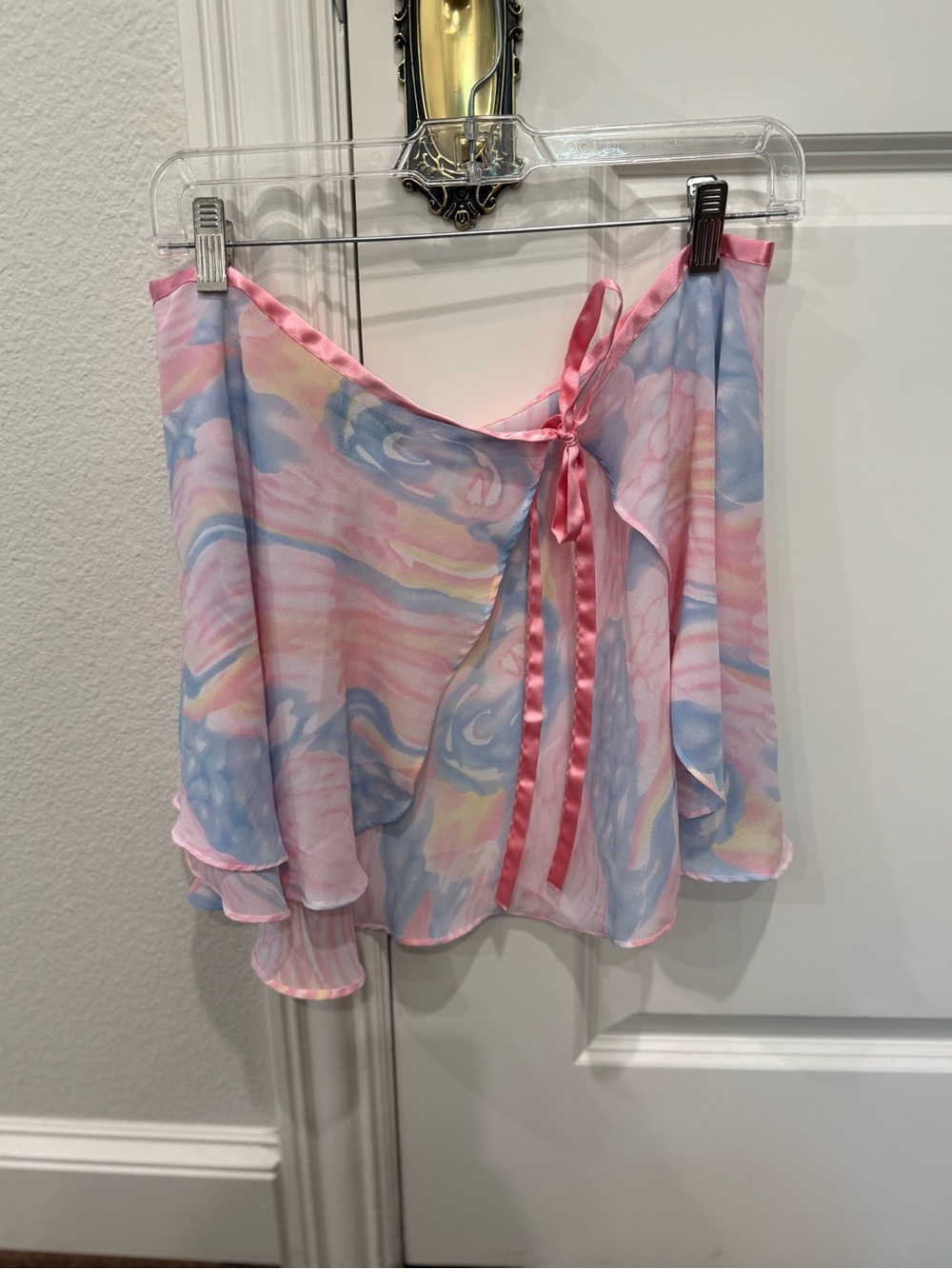 Girls American Girl Multi Color Swirl Ballet Wrap Skirt Small